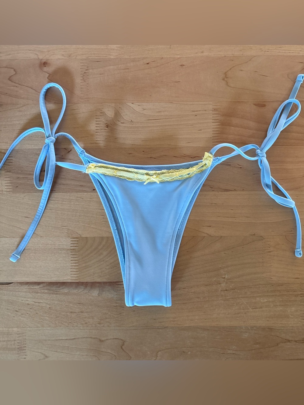 Pink by Frankie’s Bikinis rosemary itsy blue yellow bikini bottoms